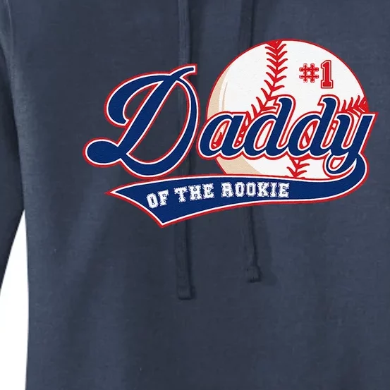 Daddy Of Rookie Of Year 1st Birthday Baseball Theme Matching Women's Pullover Hoodie