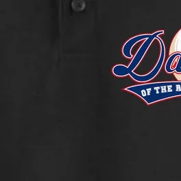 Daddy Of Rookie Of Year 1st Birthday Baseball Theme Matching Dry Zone Grid Performance Polo