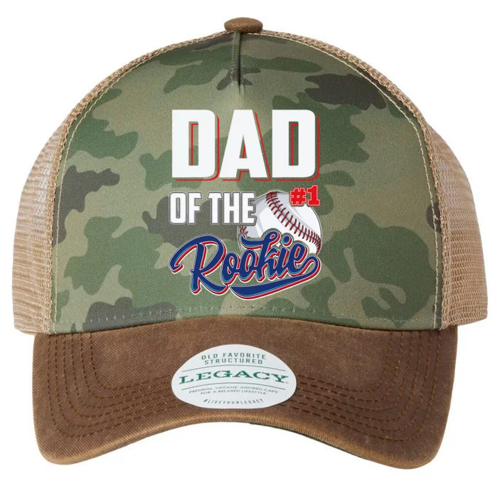 Dad of Rookie 1 Years old Team 1st Birthday Baseball Legacy Tie Dye Trucker Hat