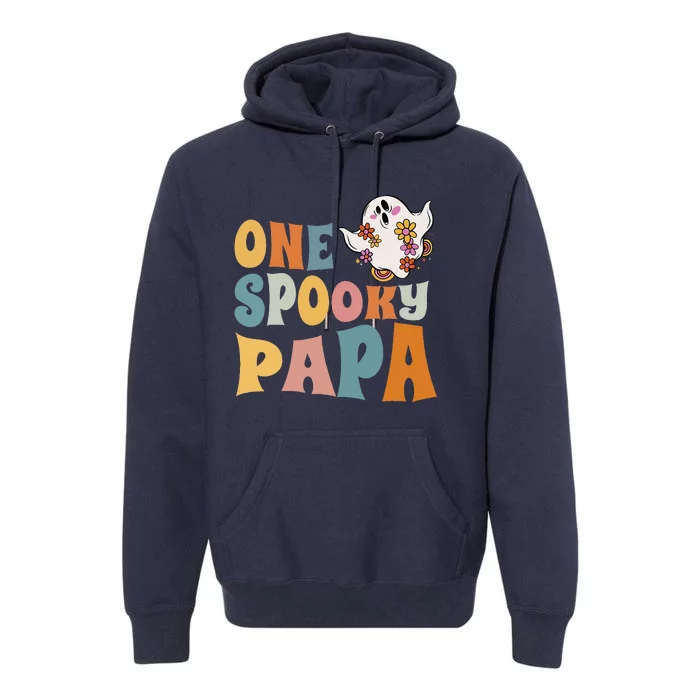 Dad One Spooky Papa Daddy Groovy Halloween Costume Premium Hoodie