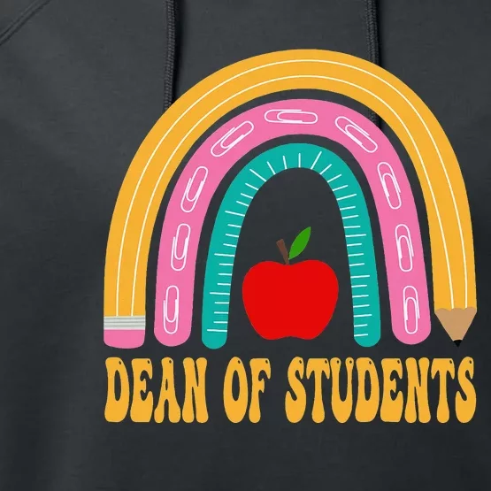 Dean Of Students Rainbow Pencil Back To School Appreciation Performance Fleece Hoodie