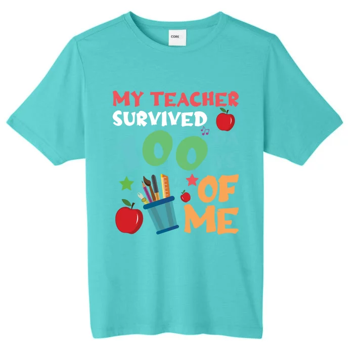 Days Of School 100th Day 100 My Teacher Survived Me Great Gift ChromaSoft Performance T-Shirt