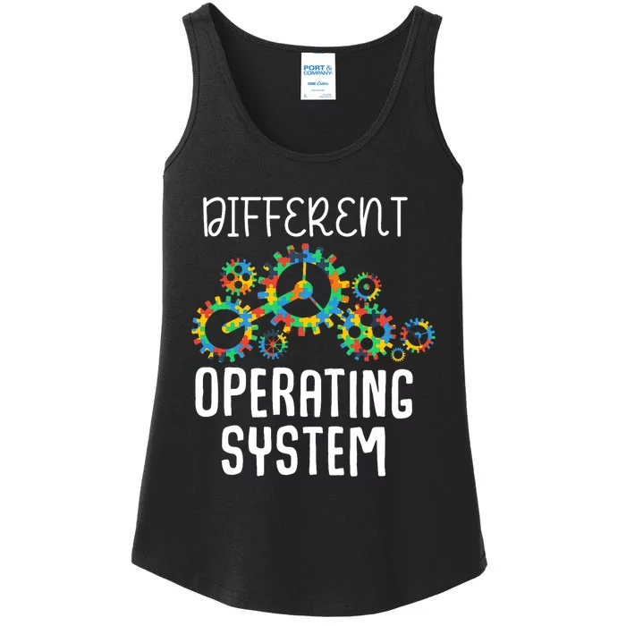 Different Operating System Autism Awareness Puzzle Tolerance Ladies Essential Tank