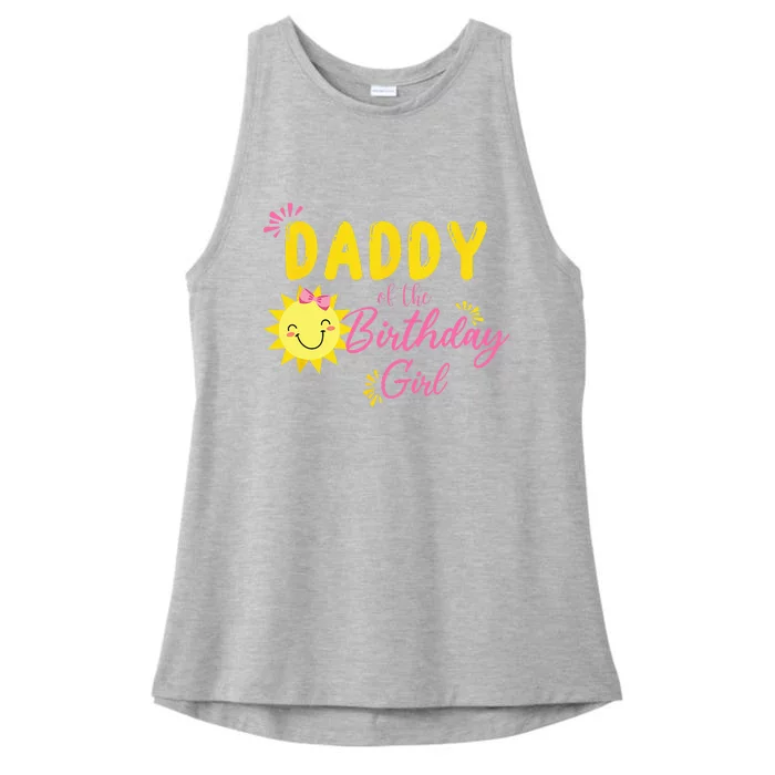 Daddy Of Sunshine 1st Birthday Sunshine Girl Birthday Family Ladies Tri-Blend Wicking Tank