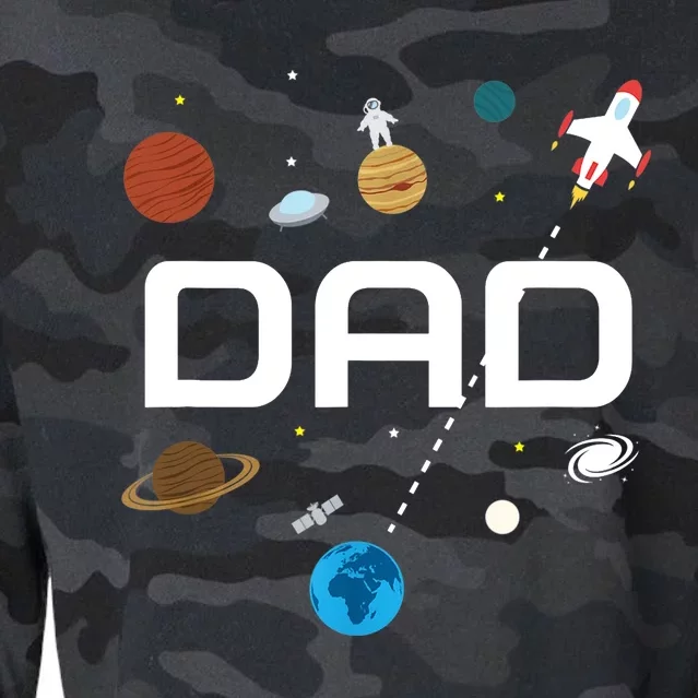 Dad Outer Space Birthday Party Cropped Pullover Crew