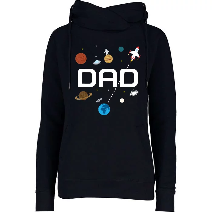 Dad Outer Space Birthday Party Womens Funnel Neck Pullover Hood