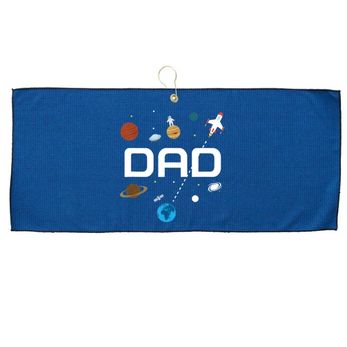 Dad Outer Space Birthday Party Large Microfiber Waffle Golf Towel