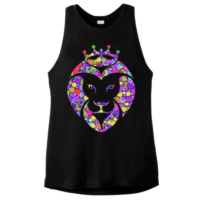 Dot Day King Lion Ladies Tri-Blend Wicking Tank