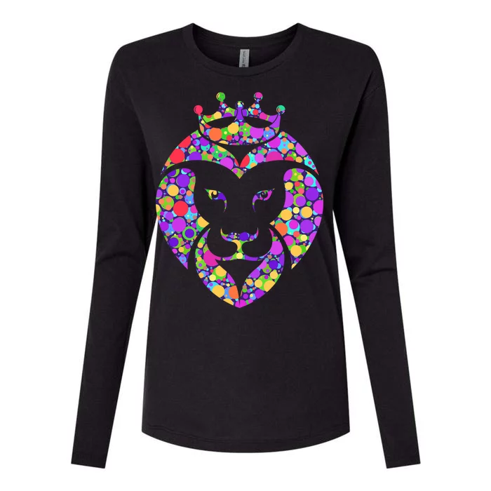 Dot Day King Lion Womens Cotton Relaxed Long Sleeve T-Shirt