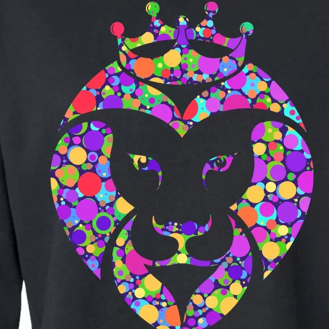 Dot Day King Lion Cropped Pullover Crew