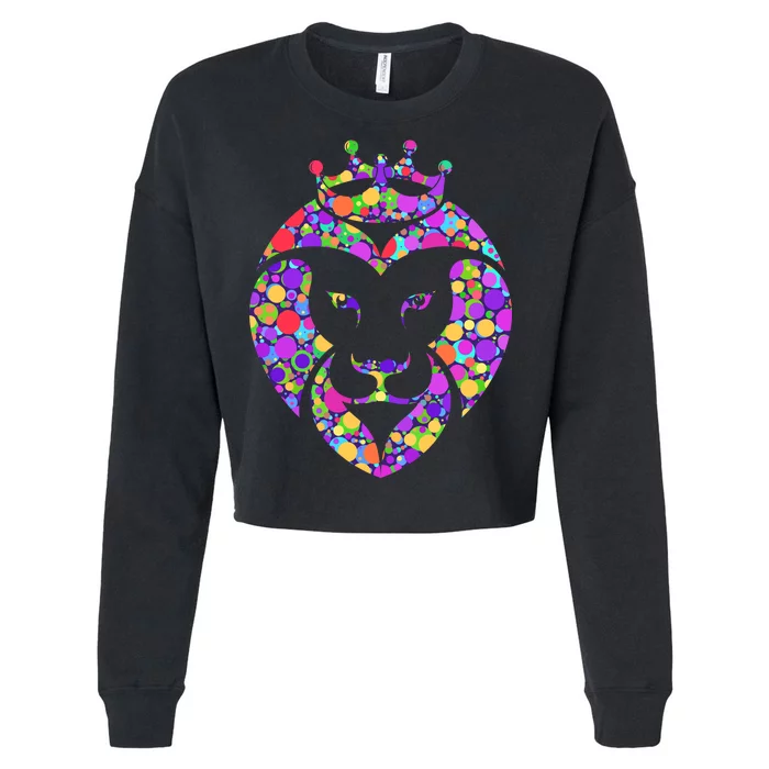 Dot Day King Lion Cropped Pullover Crew