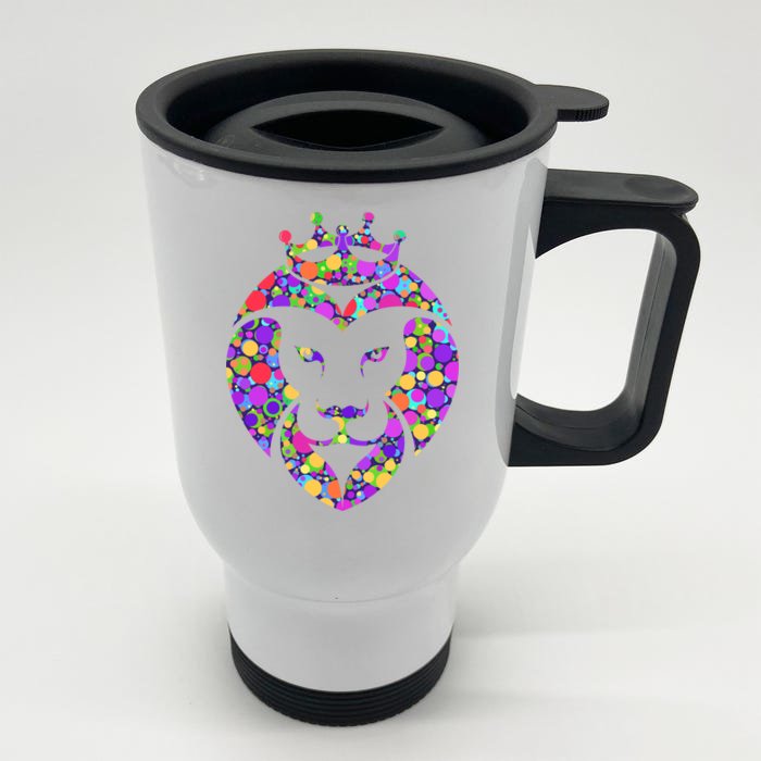 Dot Day King Lion Front & Back Stainless Steel Travel Mug