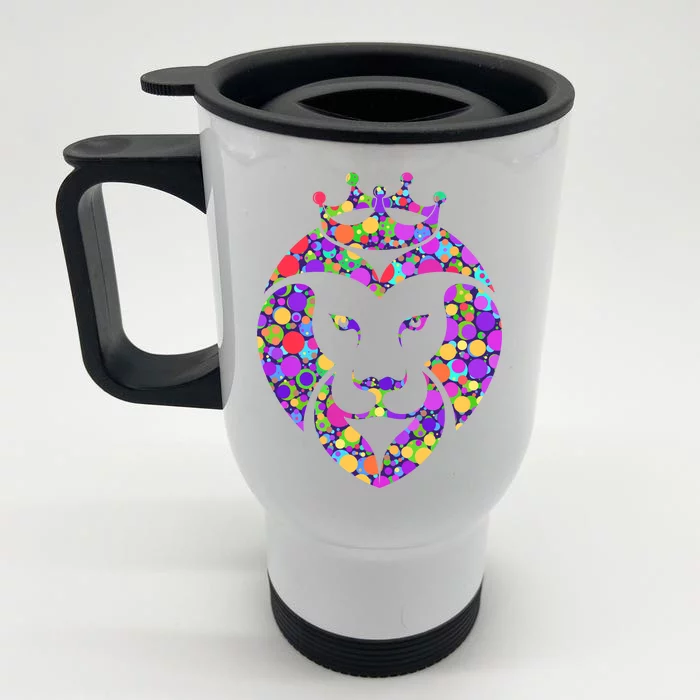 Dot Day King Lion Front & Back Stainless Steel Travel Mug