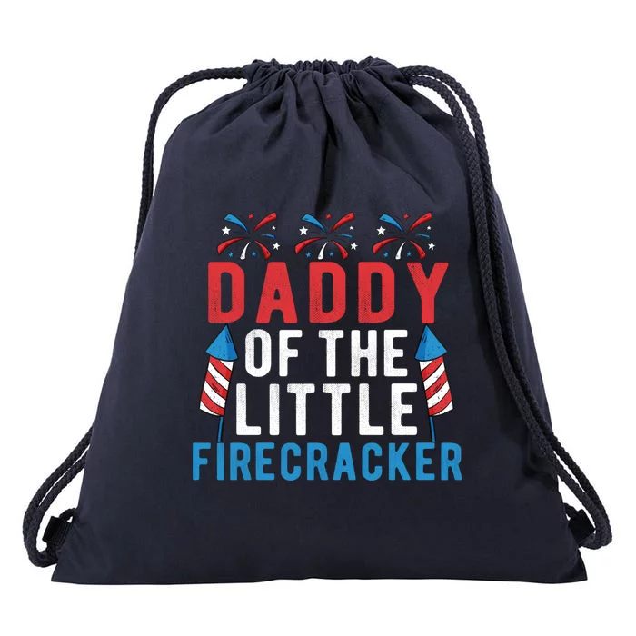 Daddy Of The Little Firecracker 4th Of July Matching Family Gift Drawstring Bag