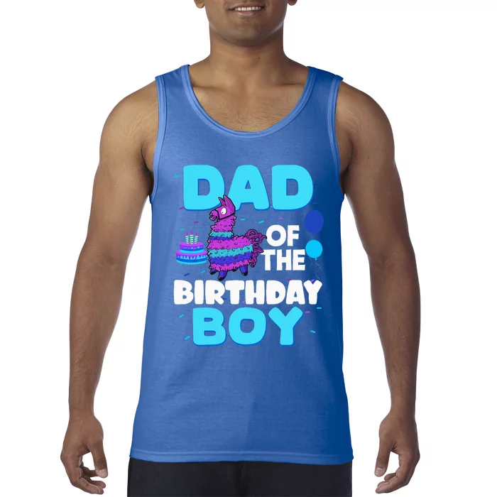 Dad Of The Birthday Boy Llama Dad And Mom Family Party Tank Top