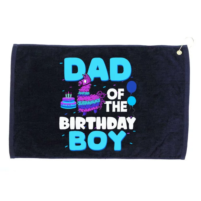 Dad Of The Birthday Boy Llama Dad And Mom Family Party Grommeted Golf Towel