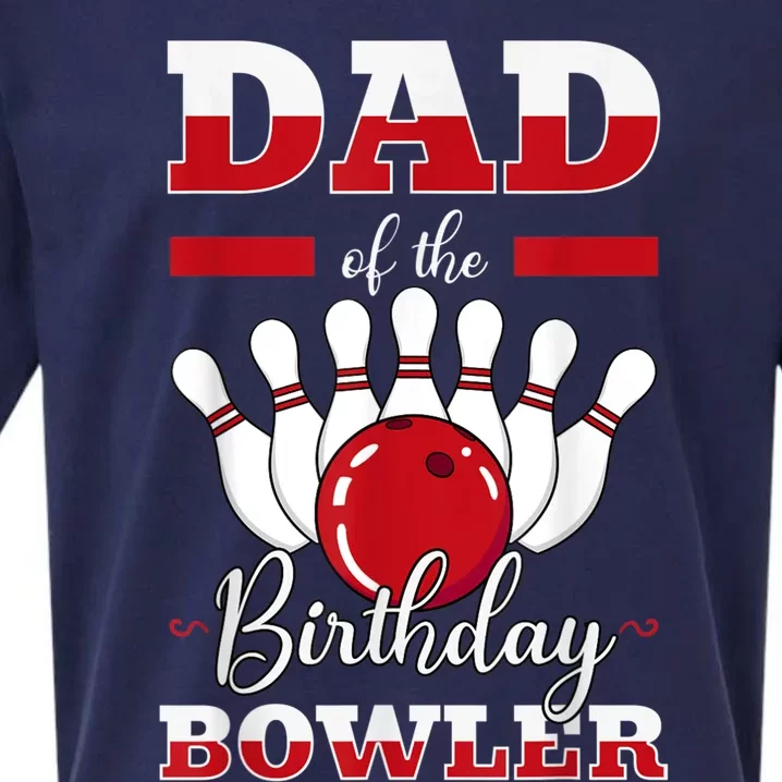 Dad Of The Birthday Bowler Bday Bowling Party Celebration Sueded Cloud Jersey T-Shirt