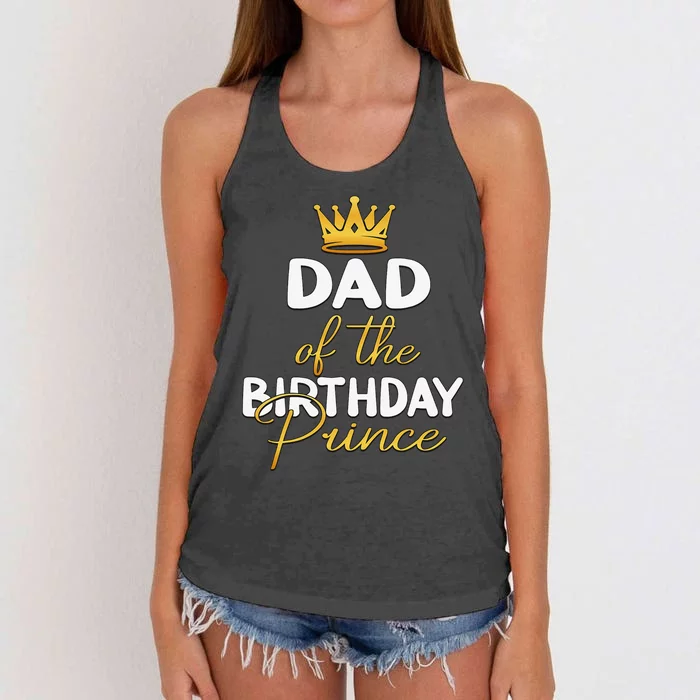 Dad Of The Birthday Prince Bday Party Idea For Him Women's Knotted Racerback Tank