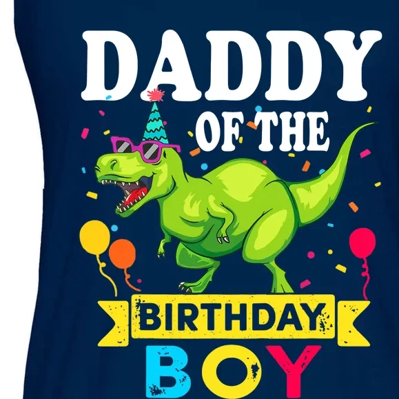 Daddy of the Birthday Boy T-Rex RAWR Dinosaur Birthday boy Ladies Essential Flowy Tank