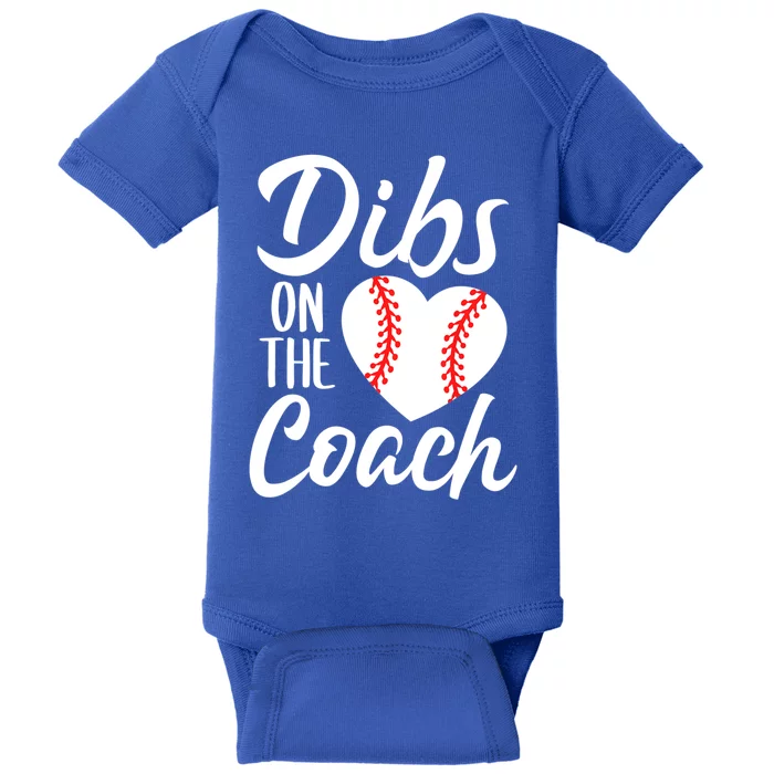 Dibs On The Coach Funny Baseball Heart Cute Mother's Day Baby Bodysuit