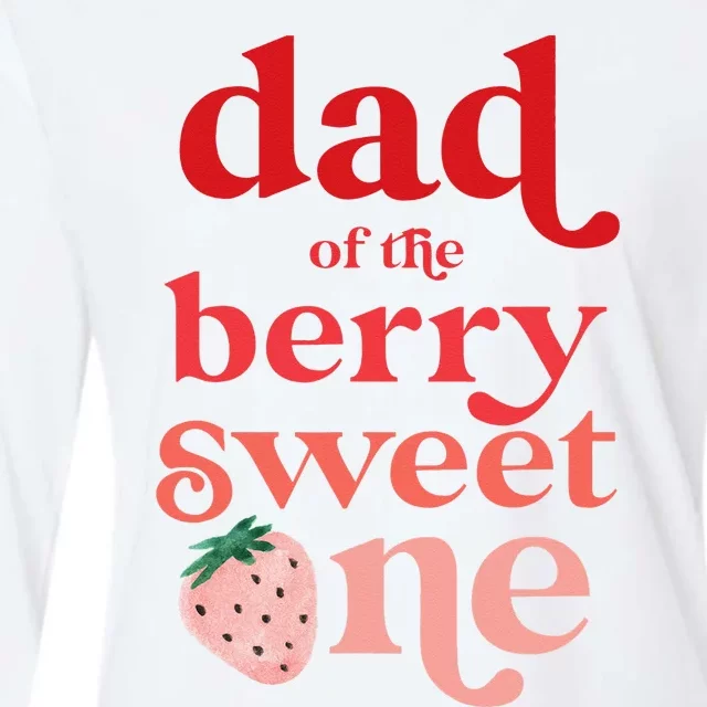 Dad of the Berry Sweet One Strawberry First Birthday 1st Womens Cotton Relaxed Long Sleeve T-Shirt