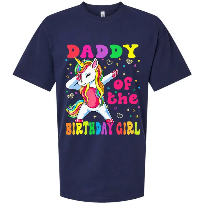 Daddy of the Birthday Princess Dabbing Unicorn Sueded Cloud Jersey T-Shirt