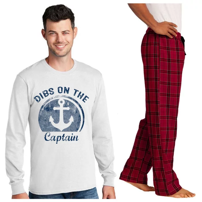 Dibs On The Captain Funny Boating Captain Wife Long Sleeve Pajama Set