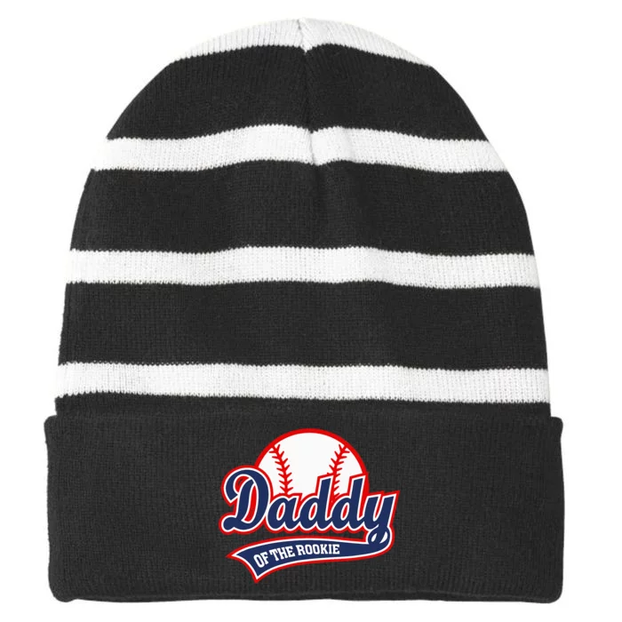 Daddy Of The Rookie Baseball Vintage Graphic Striped Beanie with Solid Band