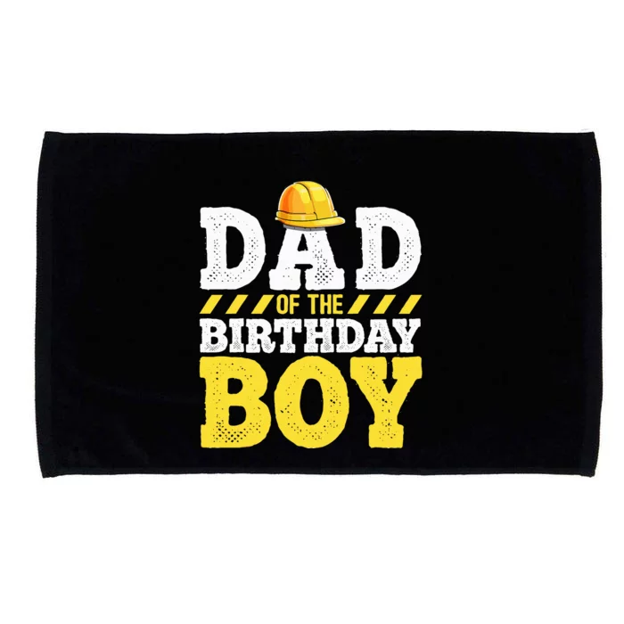 Dad of the Birthday Construction Birthday Party Hat Microfiber Hand Towel