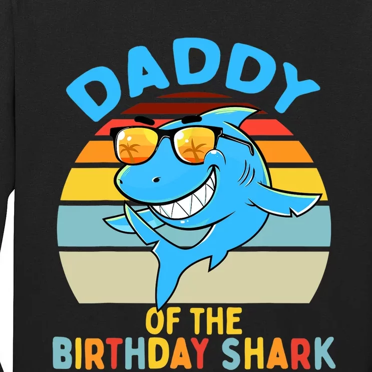 Daddy of the Shark Birthday Dad Matching Family Tall Long Sleeve T-Shirt