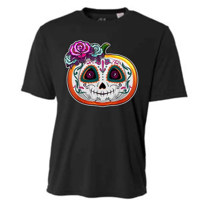 Day Of The Dead Pumpkin Dia De Los Muertos Skull Gift Cooling Performance Crew T-Shirt