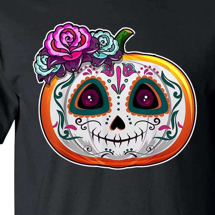 Day Of The Dead Pumpkin Dia De Los Muertos Skull Gift Tall T-Shirt