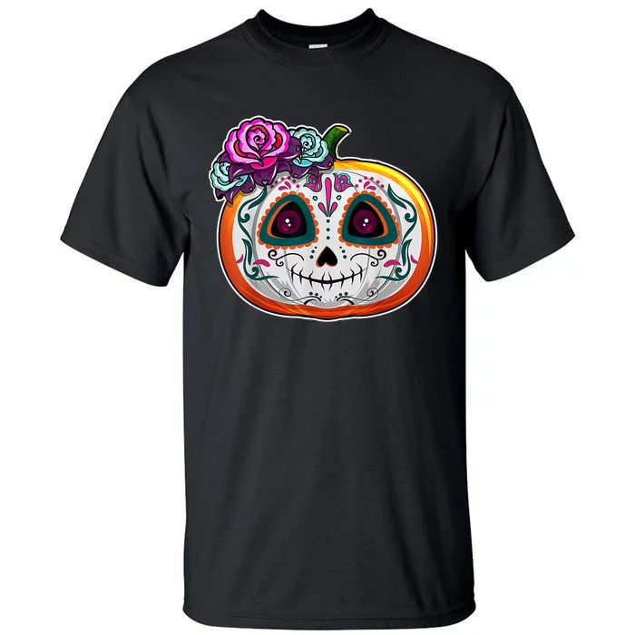 Day Of The Dead Pumpkin Dia De Los Muertos Skull Gift Tall T-Shirt