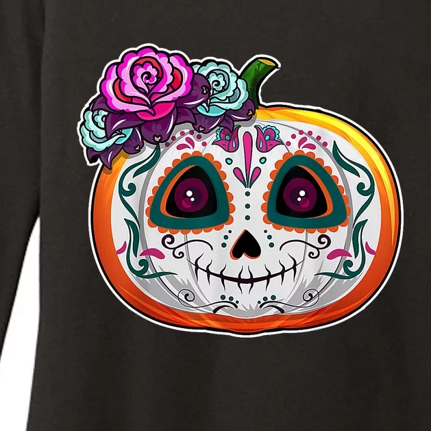 Day Of The Dead Pumpkin Dia De Los Muertos Skull Gift Womens CVC Long Sleeve Shirt