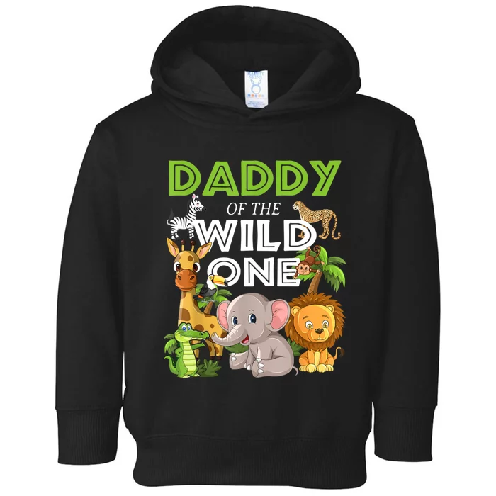 Daddy Of The Wild One Zoo Birthday Safari Jungle Animal Toddler Hoodie