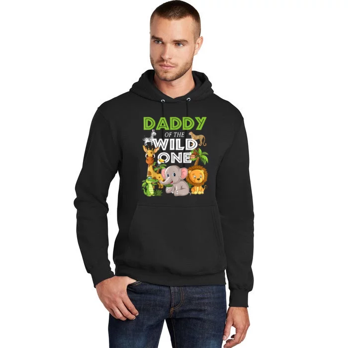 Daddy Of The Wild One Zoo Birthday Safari Jungle Animal Tall Hoodie