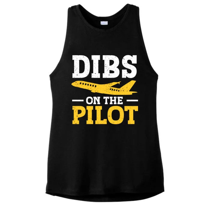 Dibs On The Pilot Cute Gift Ladies Tri-Blend Wicking Tank