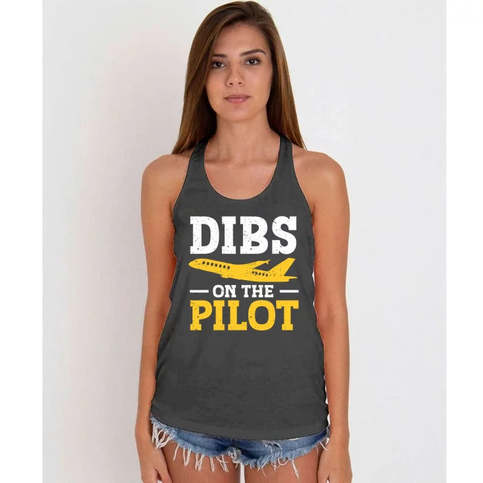 Dibs On The Pilot Cute Gift Women's Knotted Racerback Tank