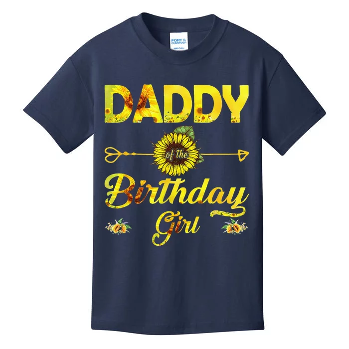 Daddy Of The Birthday Dad Sunflower Gifts Kids T-Shirt