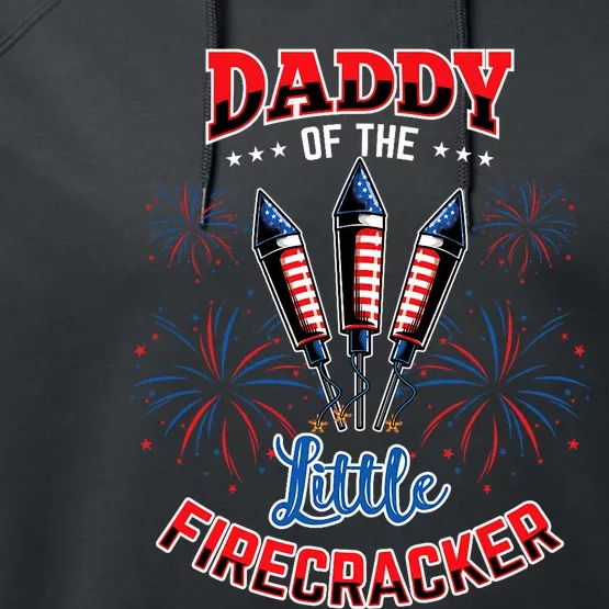 Daddy Of The Little Firecracker 4th Of July Gender Reveal Performance Fleece Hoodie