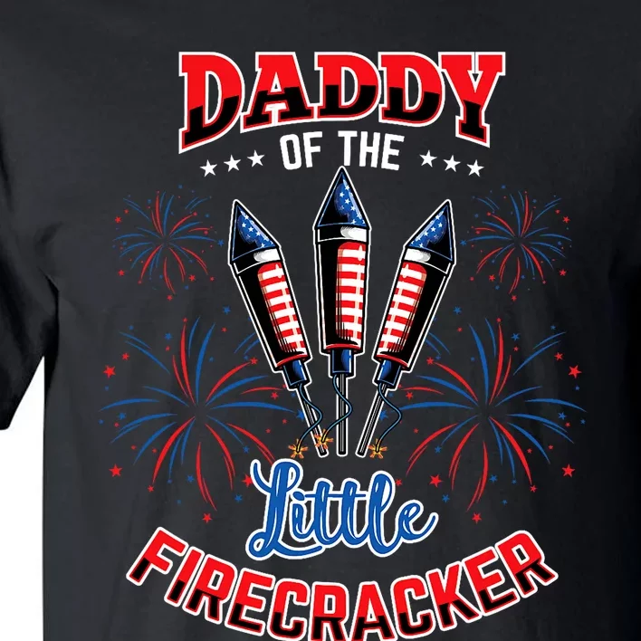 Daddy Of The Little Firecracker 4th Of July Gender Reveal Tall T-Shirt