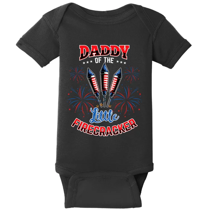 Daddy Of The Little Firecracker 4th Of July Gender Reveal Baby Bodysuit