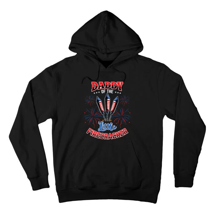 Daddy Of The Little Firecracker 4th Of July Gender Reveal Tall Hoodie