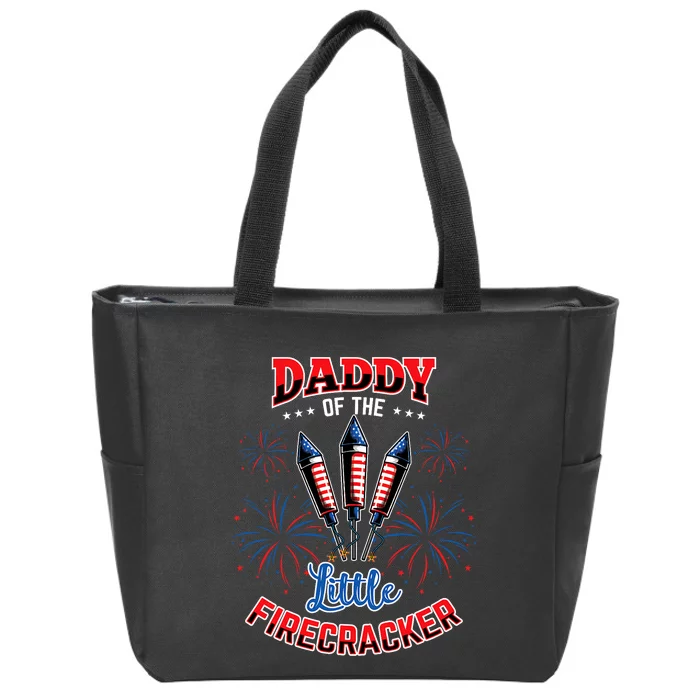 Daddy Of The Little Firecracker 4th Of July Gender Reveal Zip Tote Bag