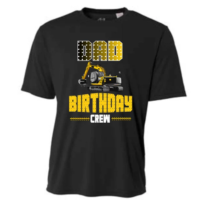 Dad Of The Birthday Crew Party Excavator Cooling Performance Crew T-Shirt