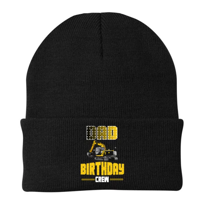 Dad Of The Birthday Crew Party Excavator Knit Cap Winter Beanie