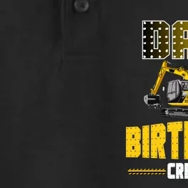 Dad Of The Birthday Crew Party Excavator Dry Zone Grid Performance Polo