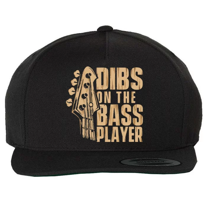 Dibs On The Bass Player Guitarist Bassist Bass Guitar Wool Snapback Cap