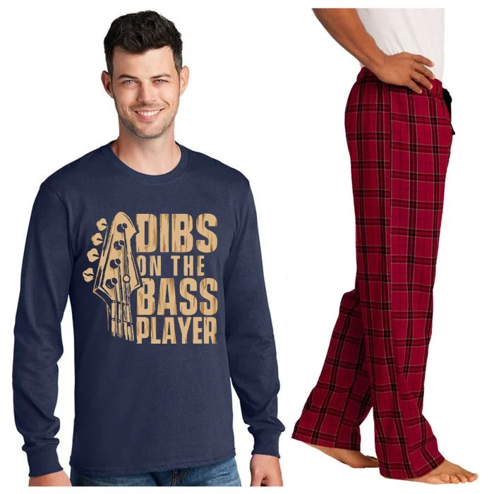 Dibs On The Bass Player Guitarist Bassist Bass Guitar Long Sleeve Pajama Set