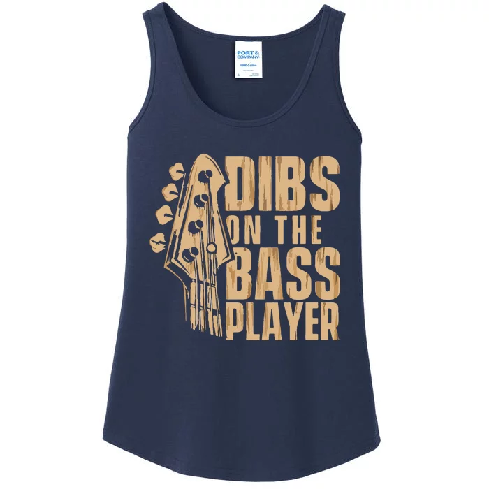 Dibs On The Bass Player Guitarist Bassist Bass Guitar Ladies Essential Tank